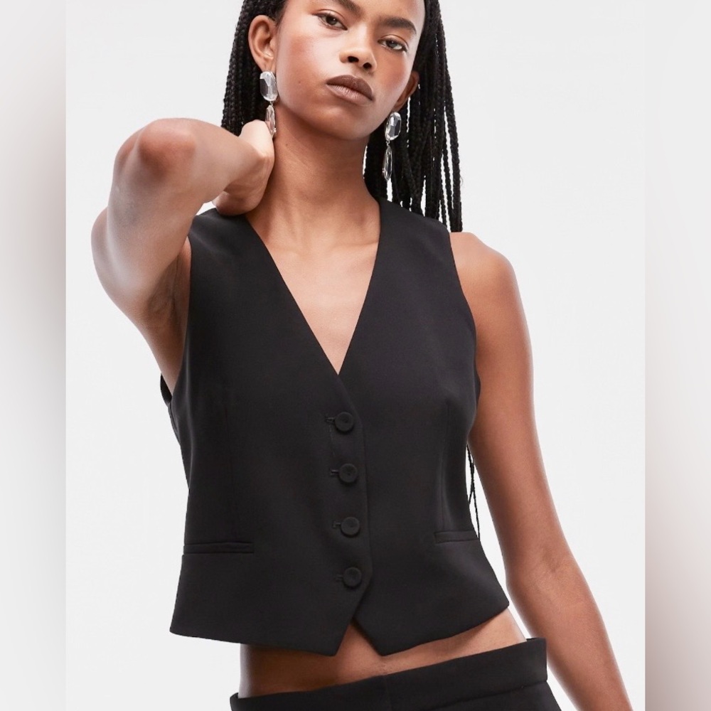 MANGO Women’s Buttons Detail Suit Vest Size XL - Picture 3 of 13